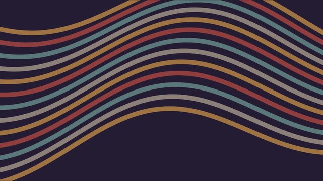 Lignes color&eacute;es r&eacute;tro-futuristes balayant l&rsquo;&eacute;cran dans un design ann&eacute;es 70