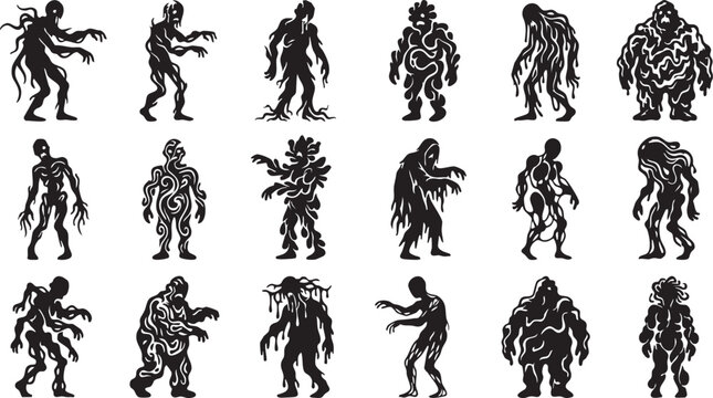 Zombie Collection of creepy zombie silhouettes in various poses