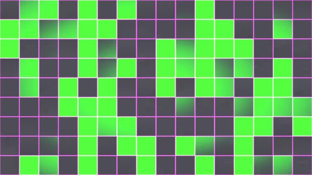 Green screen panel flicker transition animation featuring rapidly flashing geometric panels that create a dynamic and energetic screen change. Ideal for chroma key compositing, video editing, motion g