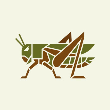 Geometric Illustration Of Grasshopper In Motion 1.
