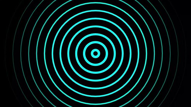 Loop cyne glowing background of circles. hypnotizing tunnel concept video on transparent background.