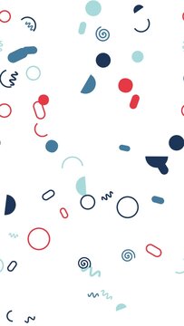 pattern organic Abstract geometric shapes seamless pattern background with colorful circles, lines, and squiggles