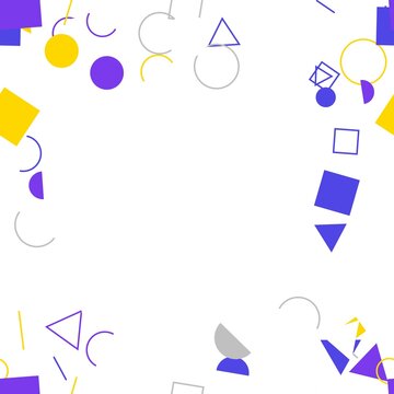 pattern bauhaus square Vibrant geometric shapes frame on white background vector illustration
