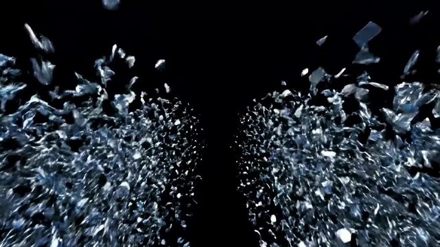 Titanium Shards Streaming Through Dark Futuristic Space
