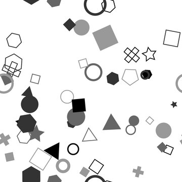 pattern geometric square Seamless Pattern of Geometric Shapes and Symbols on White Background Abstract Vector Illustration