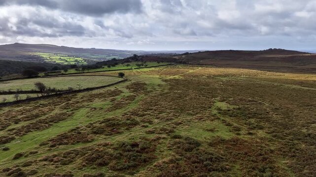 Dartmoor hills farmlands and tors