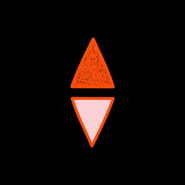 Colorful arrow illustration, minimal hand drawn doodle design