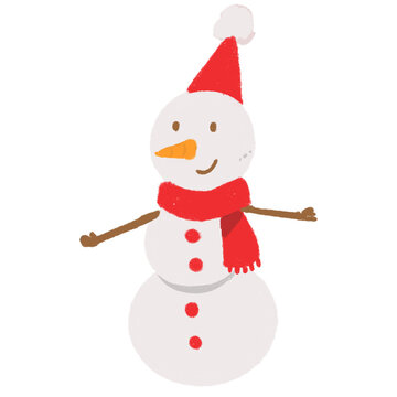 Cute snowman with christmas hat