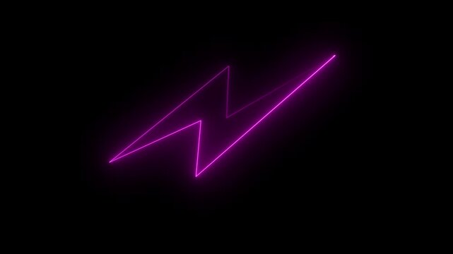 Neon glowing battery charging icon animation with neon circle. Neon battery icon concept.Battery charging power icon animation on neon on black background .HD video animation .