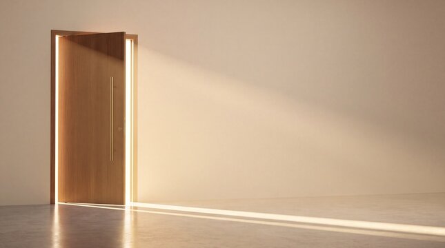 Open front door welcoming view with clear space for real estate promotion in commercial setting