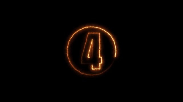 Fiery orange neon numbers countdown with flickering effect and Welcome to 2027 text on black