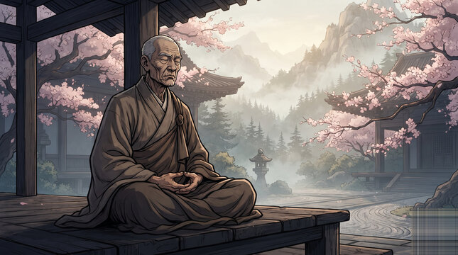 Monk in the temple