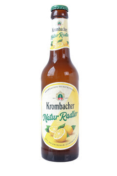 krombacher natur radler brown glass bottle, isolated on transparent background, germany, M&uuml;nster, september 16, 2026