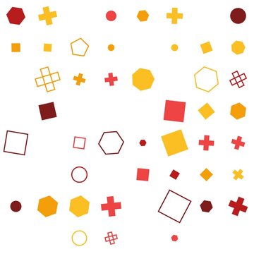 pattern grid square Seamless Pattern of Colorful Geometric Shapes and Figures on White Background Abstract Background