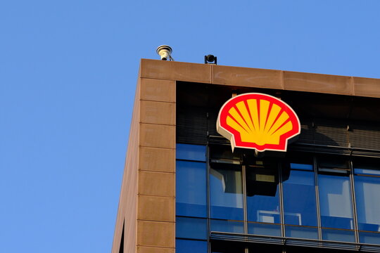 Shanghai,China-Dec.27th 2025: Shell brand sign on office building