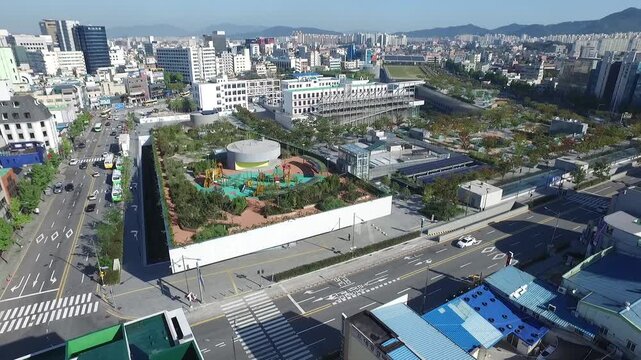 May 18 Democratic Movement Former Jeollanamdo Provincial Government Building Asian Culture Center Gwangju Geumnamro Korea 광주 518 민주화운동 구전남도청 국립아시아문화전당 금남로 518민주광장 시가지 도시 전경 광역시 빌딩 도심 광장 유적지 명소 역사 현장