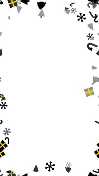 pattern seasonal christmas vertical Scandinavian winter confetti with flags and snowflakes