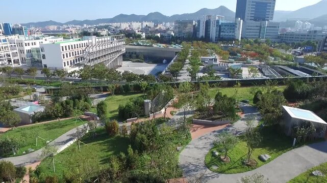 May 18 Democratic Movement Former Jeollanamdo Provincial Government Building Asian Culture Center Gwangju Geumnamro Korea 광주 518 민주화운동 구전남도청 국립아시아문화전당 금남로 518민주광장 시가지 도시 전경 광역시 빌딩 도심 광장 유적지 명소 역사 현장