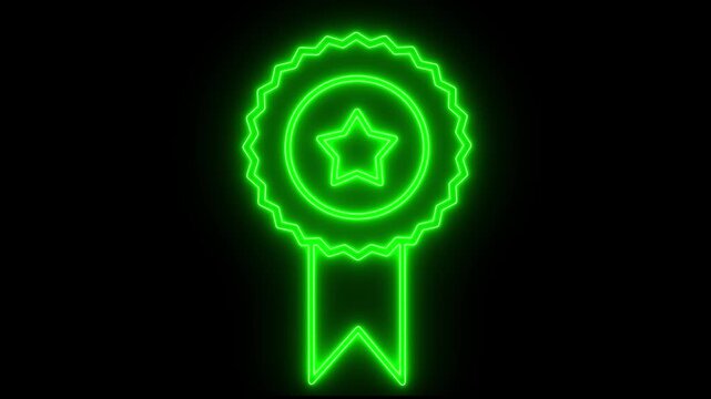 Merit animated icon badge with star stripes elements on a motion concept animation