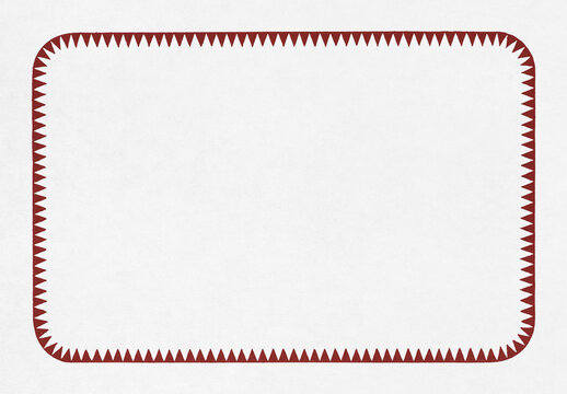 19th century style rounded rectangle with serrated border