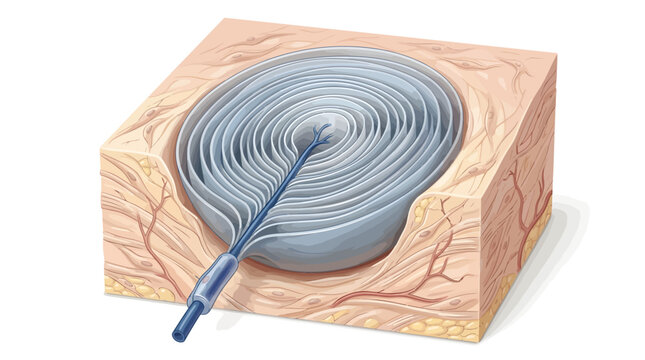 Anatomical illustration of a pacinian corpuscle sensory receptor