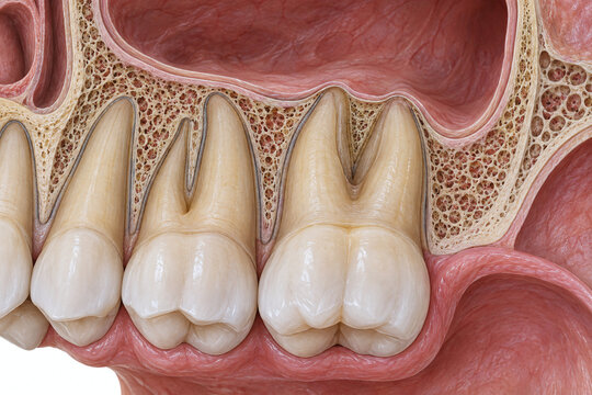 Upper Molar Roots Beneath Maxillary Sinus Cutaway