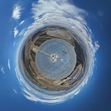 panoramic view of solar thermal power tower