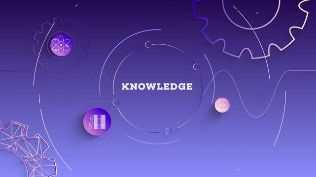 Infographic Knowledge with Business Icons, Tech Elements Abstract Background