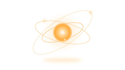 Isolated glowing energy core with orbiting rings, transparent © Mani