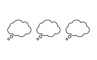Obraz premium Set of thought bubble icons for brainstorming and creative thinking in outline style with thought bubbles