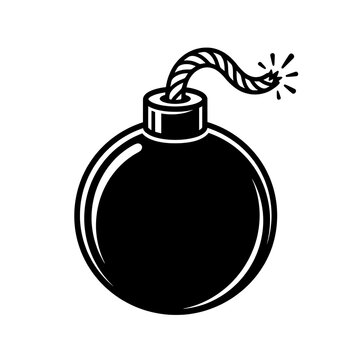 Black bomb icon with lit fuse ready to explode