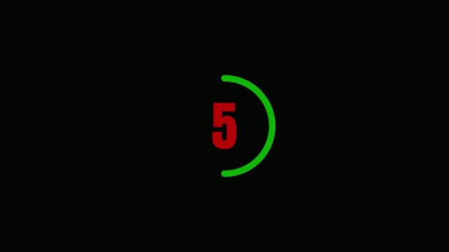 Futuristic digital countdown timer to year 2027 with green loading circle on black background
