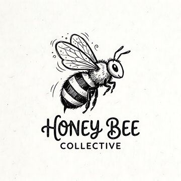 Black and yellow honey bee illustration vector icon