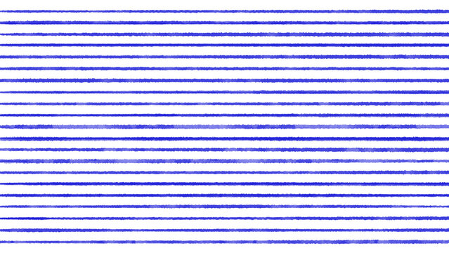 Abstract blue hand-drawn horizontal pencil lines on transparent background creating a minimalist notebook paper pattern or textured stripes design element.