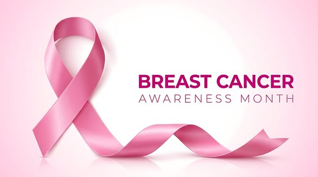 Pink ribbon symbol for breast cancer awareness month