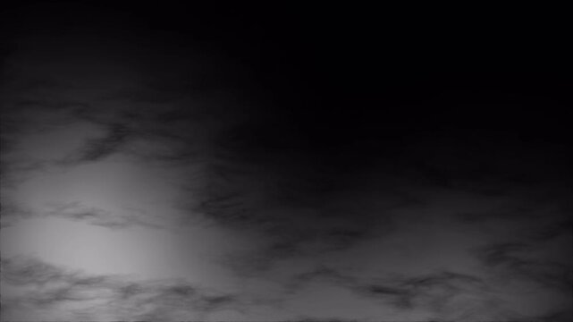smoke rolling low across the ground animation on black background