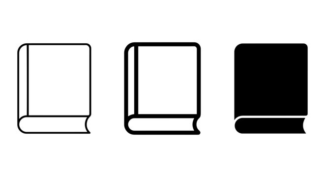 Book Icons Set, Open and Closed Literature Symbols, Vector Illustrations for Education and Knowledge