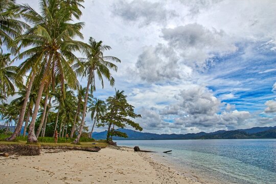 Palawan island hopping tour view of Pinagbuyutan Island beach. Philippines beautiful nature.