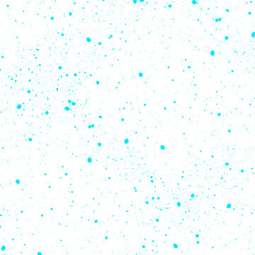 Abstract turquoise paint splatter pattern on white background