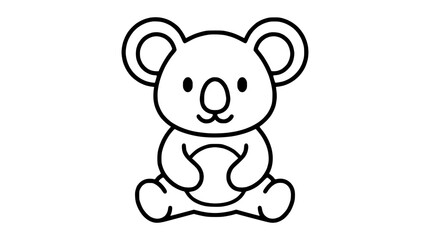 Fototapeta premium Minimalist line art illustration of a cute sitting koala
