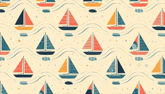seamless pattern with boats