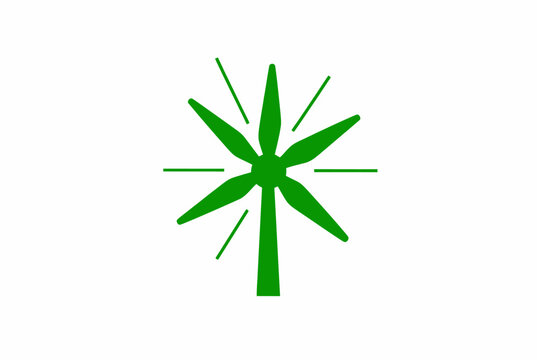 Green Abstract Starburst Symbol.