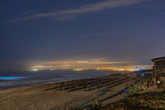 Nighttime serenity at Alcantarilha e Pera beach