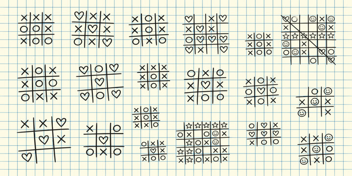 tic tac toe boodle xo game hand drawn pencil line game elements tic-tac-toe play 