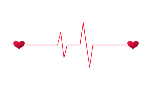 Heartbeat line vector icon ecg pulse sign medical health cardiology element design