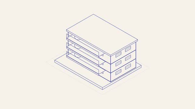 Three Story Architectural Structure Outline