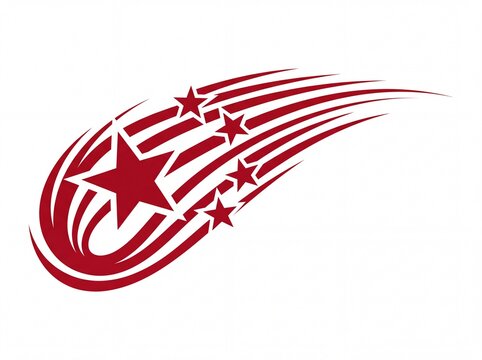 Red Shooting Star Icon Design