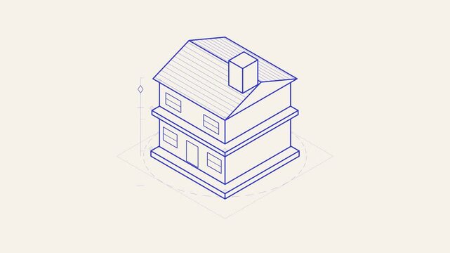Two Story Residential Property Line Art