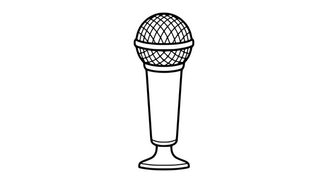 Microphone line art icon for audio branding