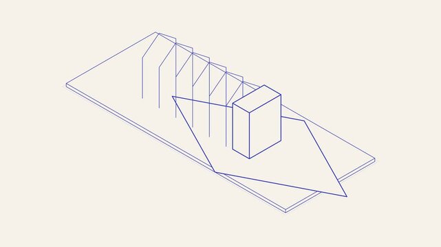 Technical structural frame and central block schematic